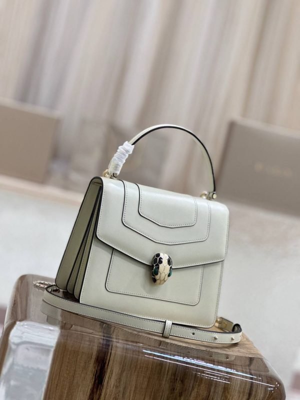 BVLGARI Serpenti Forever White Hand Bag