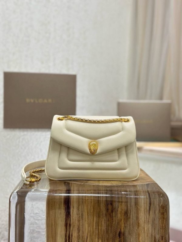 BVLGARI Serpenti Reverse White Crossbody Bag
