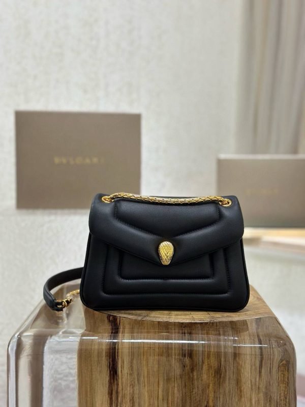 BVLGARI Serpenti Reverse Black Crossbody Bag