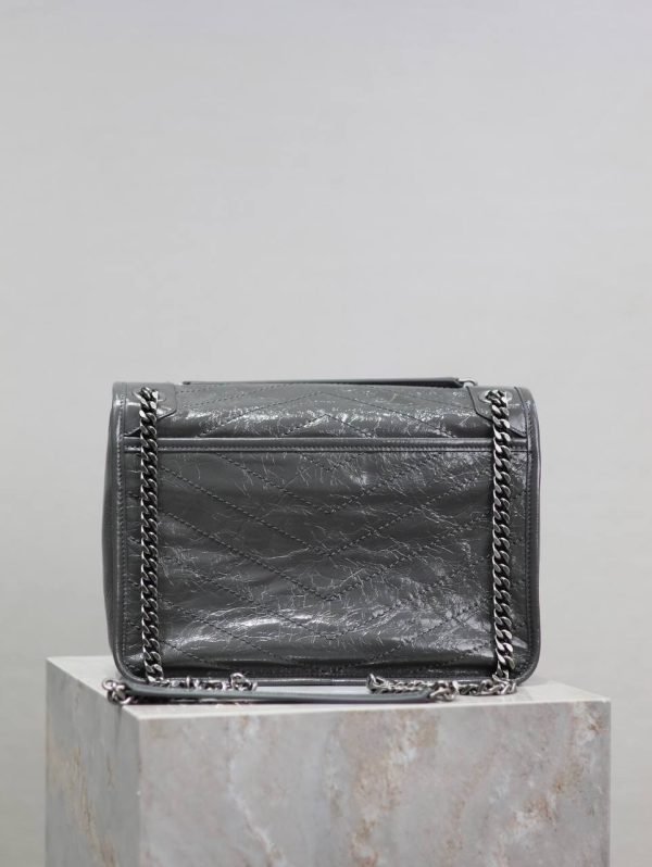 Saint Laurent YSL Niki Medium Gray Hooligan Bag - Image 4