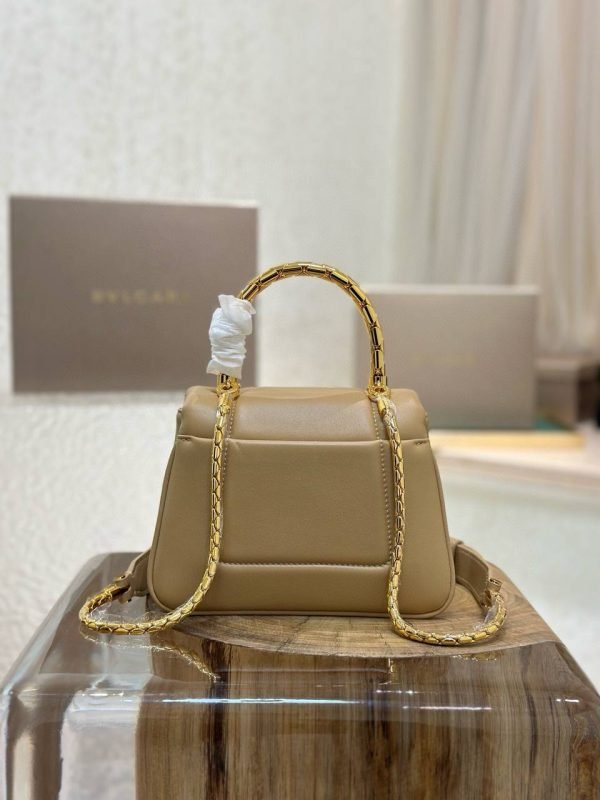 BVLGARI Serpenti Reverse Khaki Hand Bag - Image 4