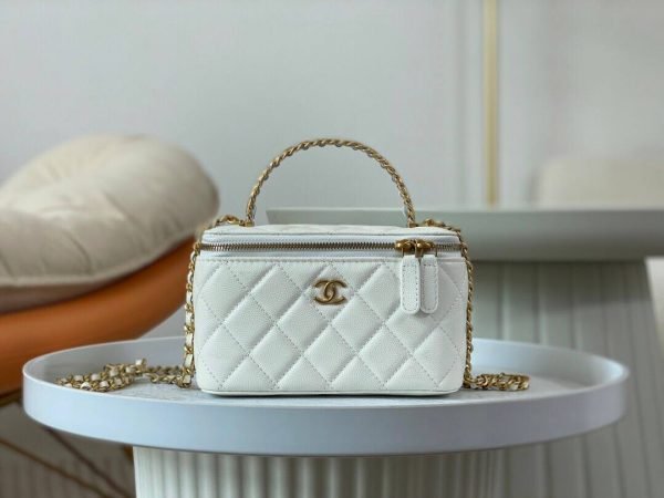 Chanel White Controller  Makeup bag
