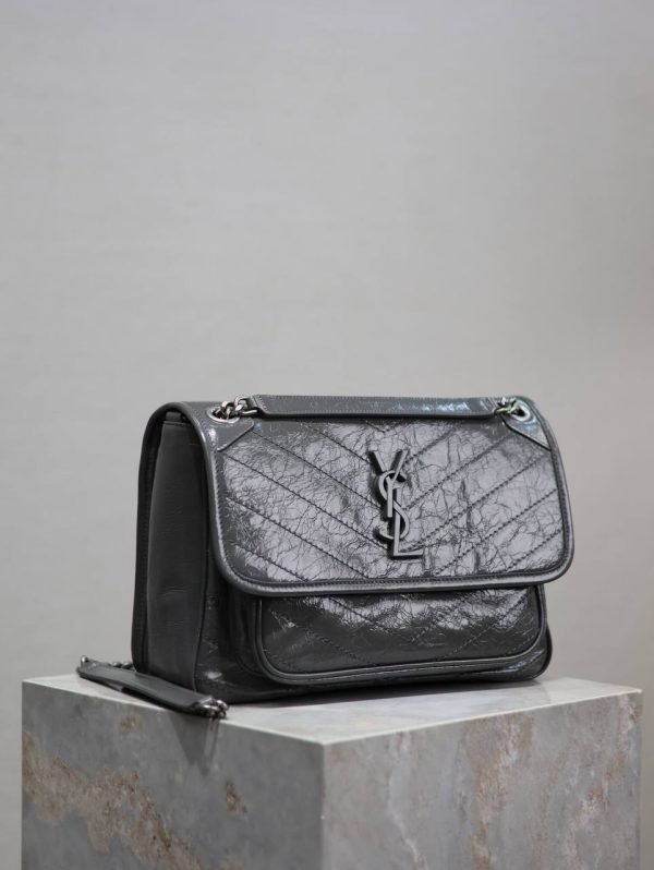 Saint Laurent YSL Niki Medium Gray Hooligan Bag - Image 2