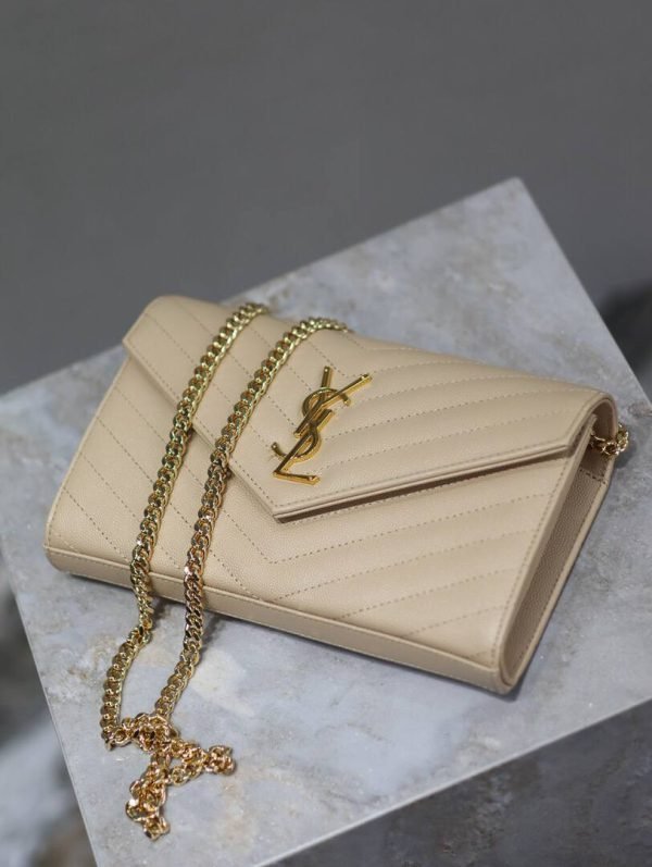 Saint Laurent YSL Monogram Gold Chain Envelope bag - Image 3