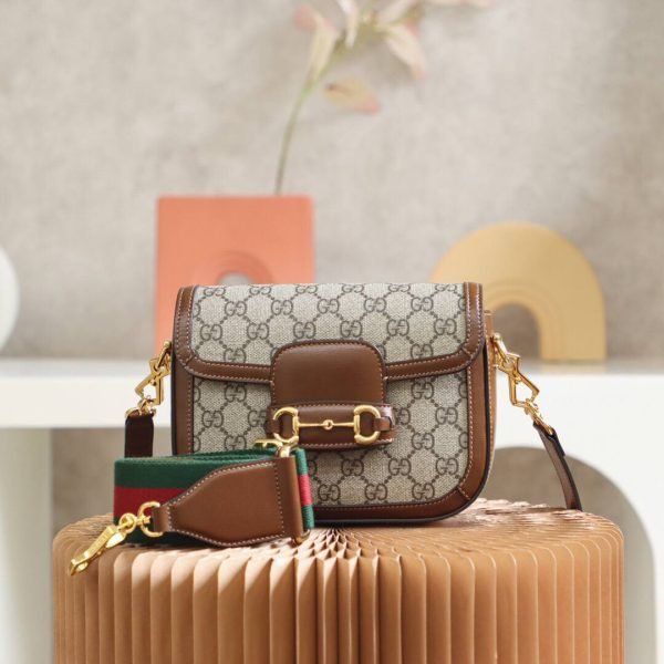 GUCCI Horsebit 1955 Brown Mini