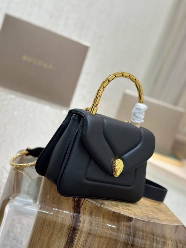 BVLGARI Serpenti Reverse Black Hand Bag - Image 2