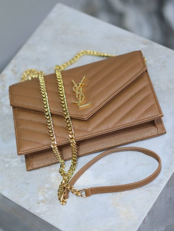Saint Laurent YSL Chain Strap Envelope Bag - Image 3