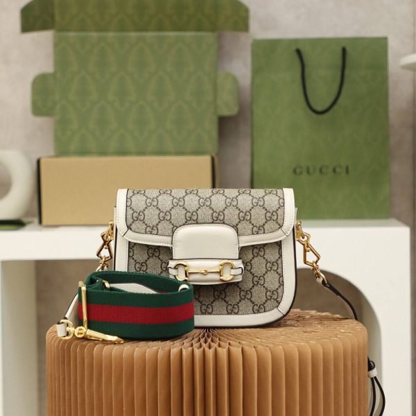 GUCCI Horsebit 1955 White Mini