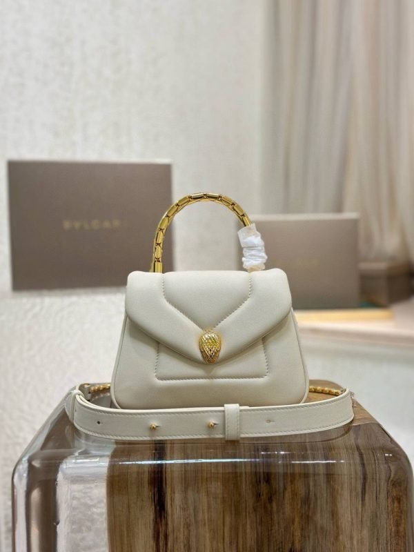 BVLGARI Serpenti Reverse White HandBag
