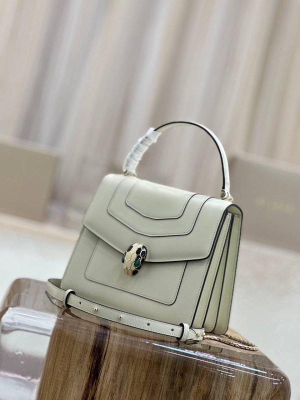BVLGARI Serpenti Forever White Hand Bag - Image 2