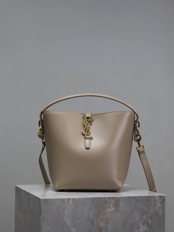 Saint Laurent YSL Le 37 Gold label Logo Bucket Bag