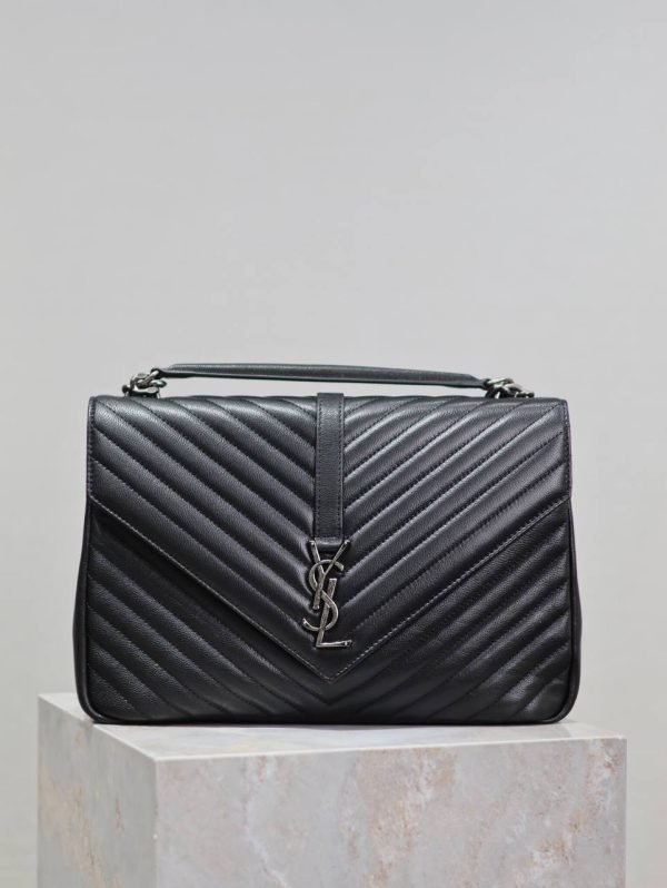 Saint Laurent YSL Monogran Silver Marker Messenger bag