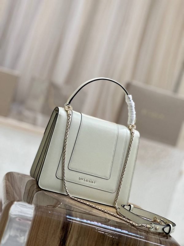 BVLGARI Serpenti Forever White Hand Bag - Image 4