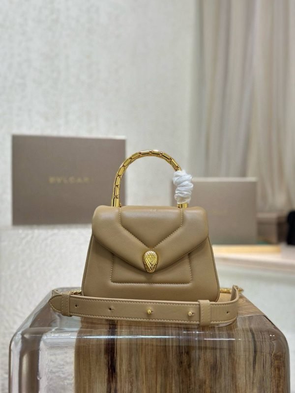 BVLGARI Serpenti Reverse Khaki Hand Bag