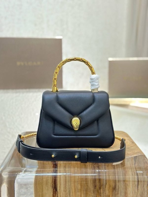 BVLGARI Serpenti Reverse Black Hand Bag